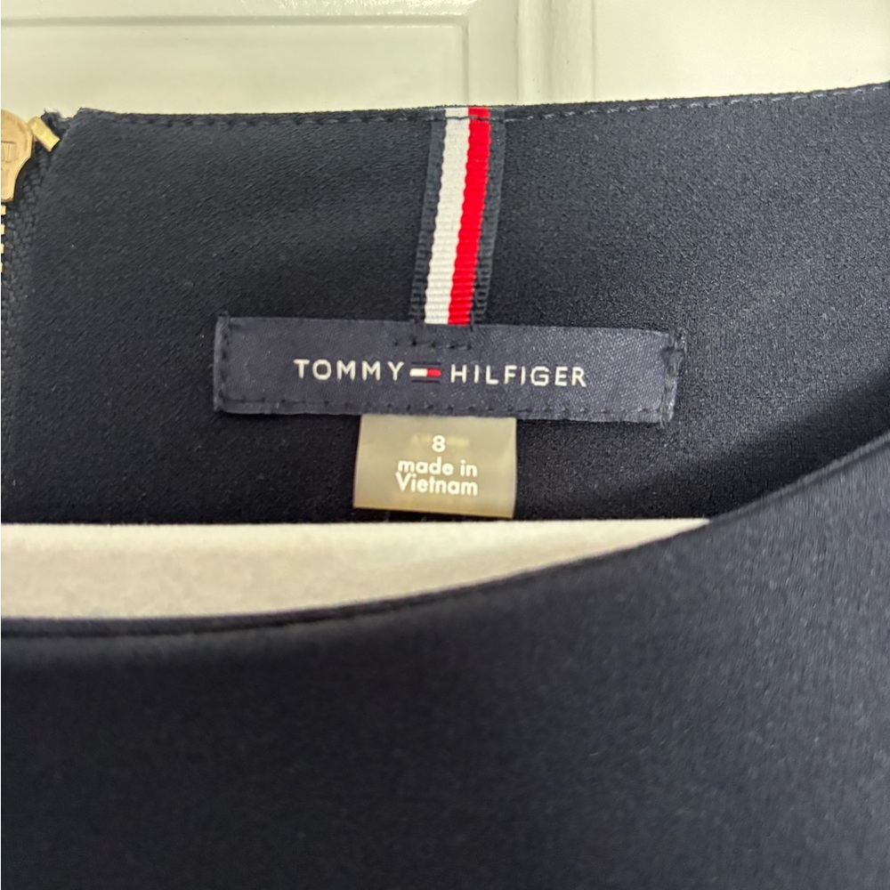 Tommy Hilfiger Navy Mini Dress with Ruffle Sleeves - Picture 4 of 5